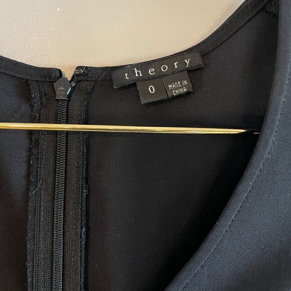 Theory Black Sleeveless Sheath Dress | SZ 0 - Picture 5 of 14